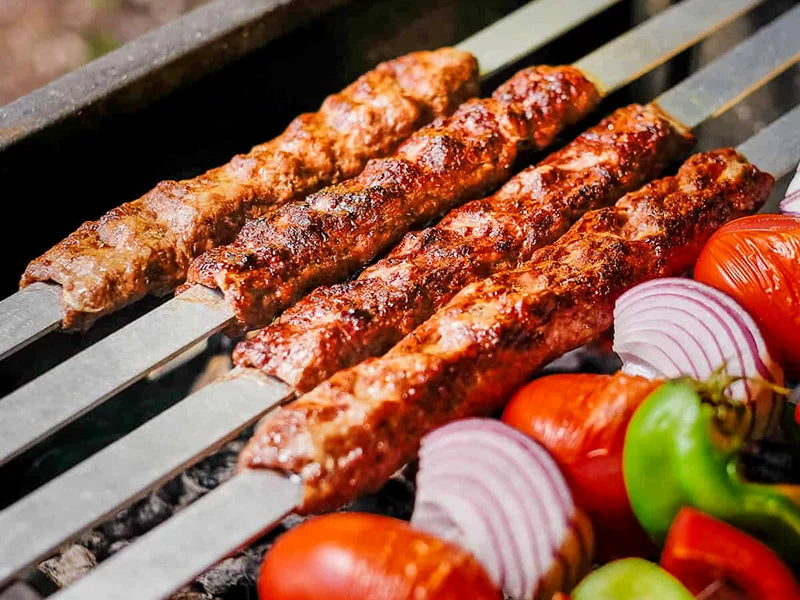 10x Grillspieß / Fleischspieß 20mm Edelstahl 60cm
