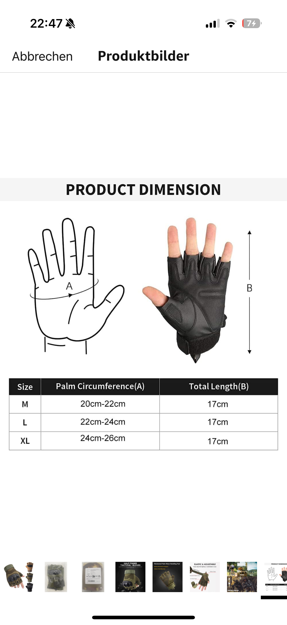 Halbfinger Handschuhe Neu und OVP