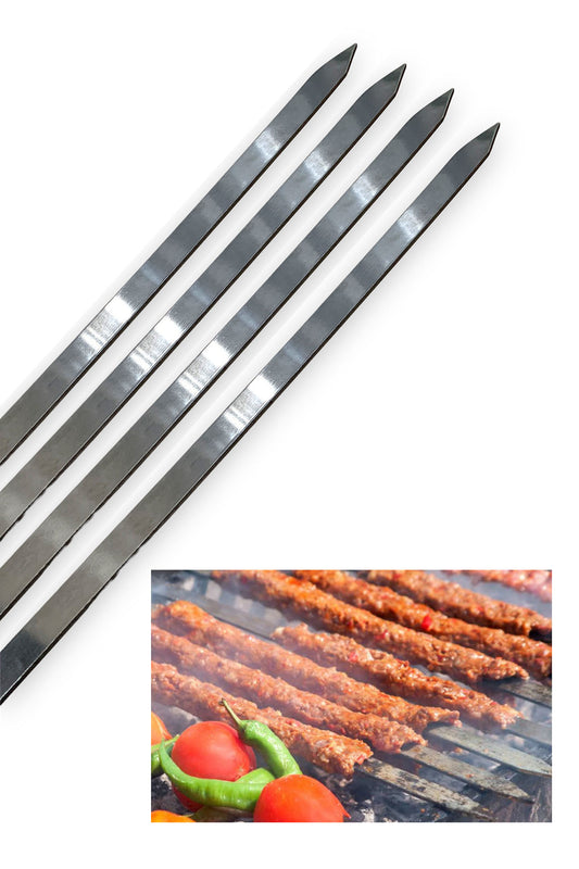10x Grillspieß / Fleischspieß 20mm Edelstahl 60cm